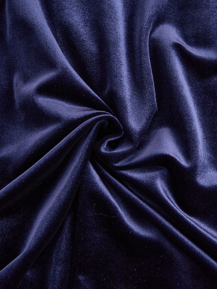 Eva | Marineblauwe Midi Jurk met Lange Mouwen