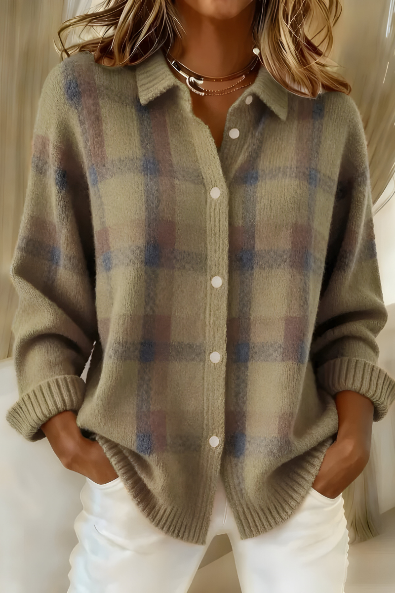 Lunelien | Stijlvolle Geruite Cardigan