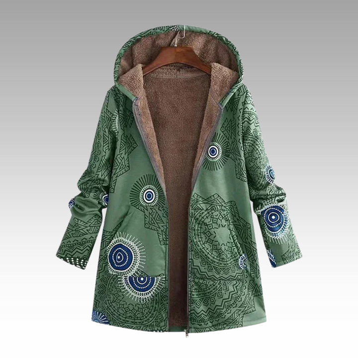 Zerinde | Artistieke Hooded Jas met Uniek Patroon