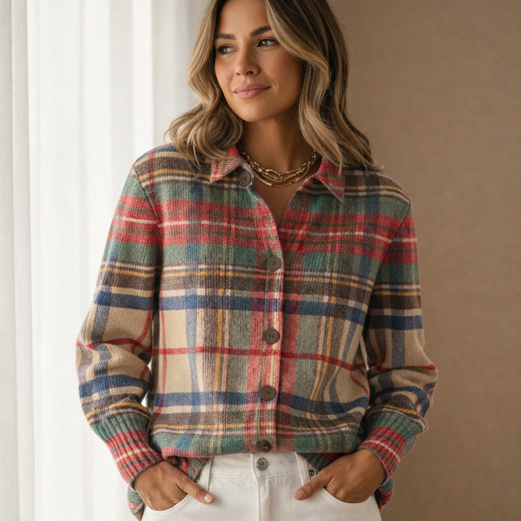 Ravelo | Geruite blouse