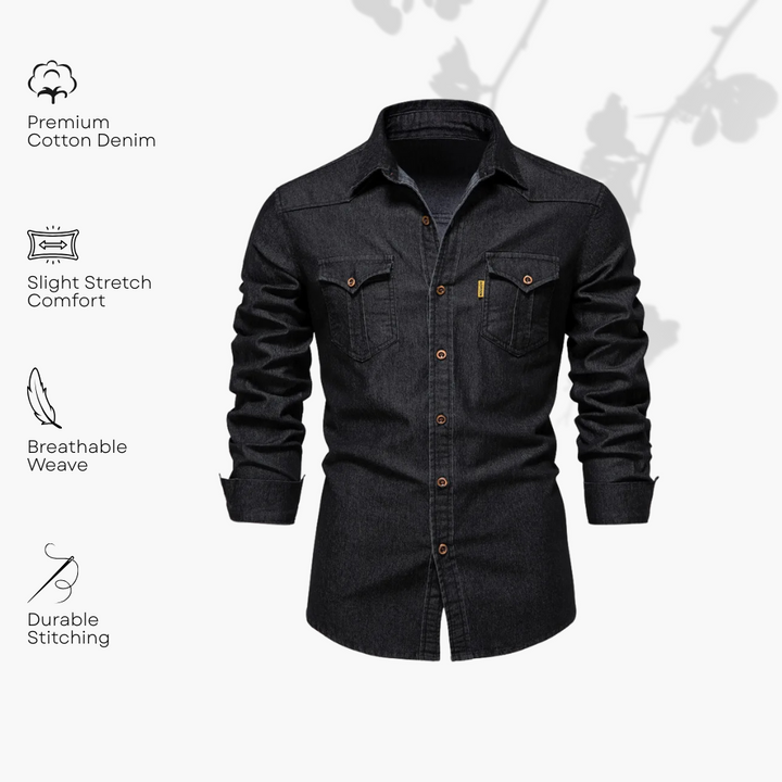 Jim | Katoen denim overhemd