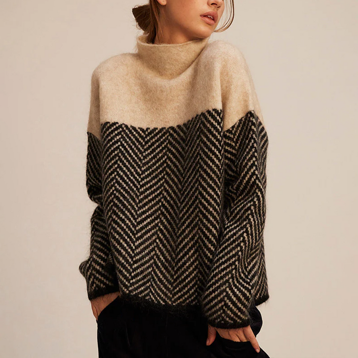 Isabelle | Trendy Trui Met Hoge Kraag