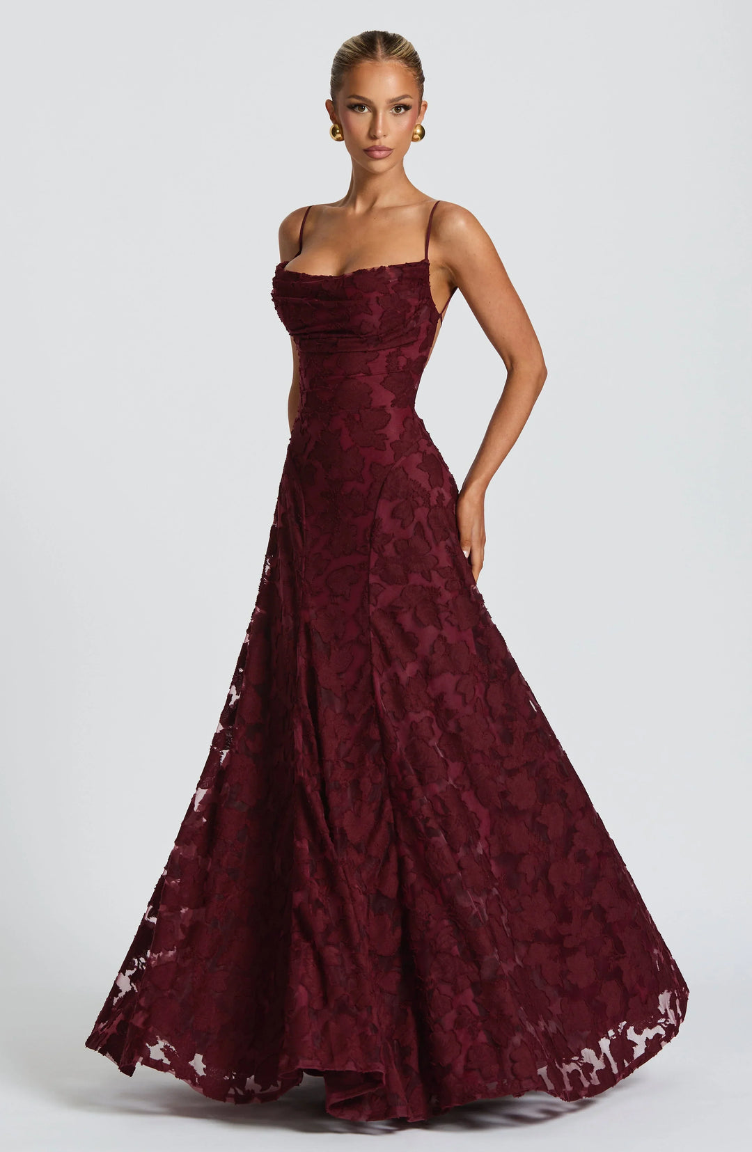 Liorne | Elegante Maxi Jurk Met Open Rug