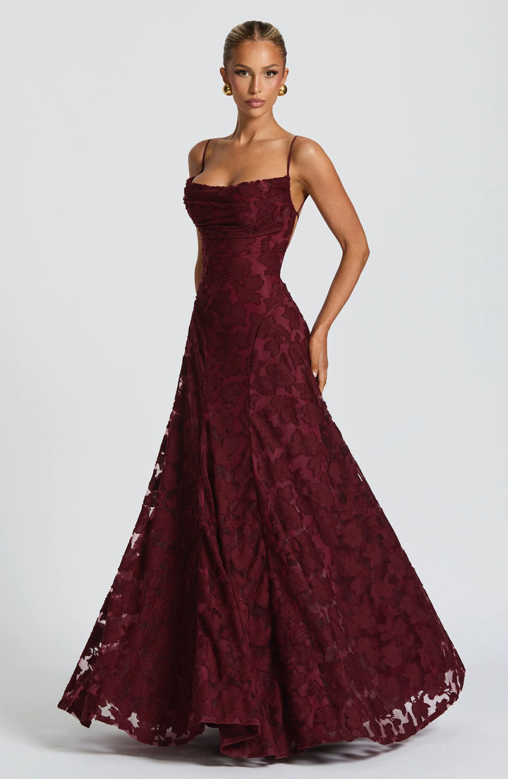 Liorne | Elegante Maxi Jurk Met Open Rug