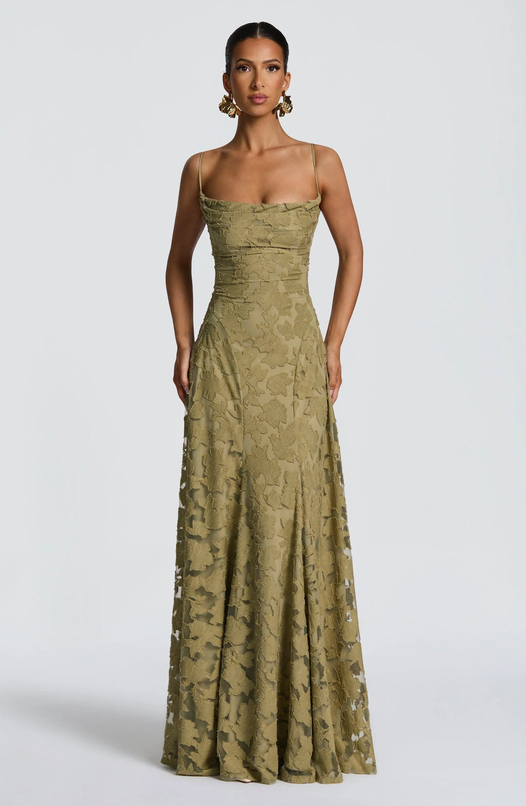 Liorne | Elegante Maxi Jurk Met Open Rug