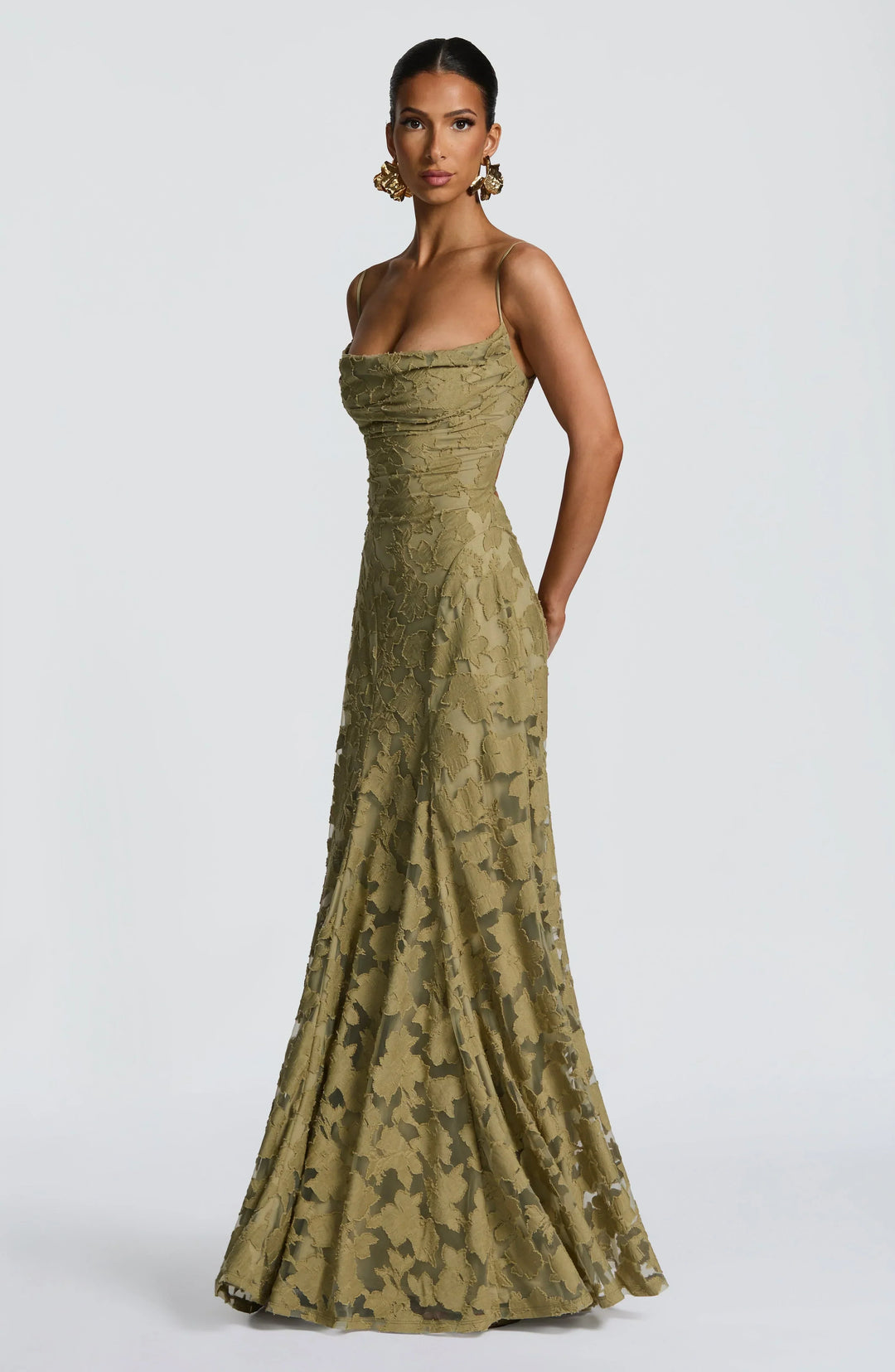 Liorne | Elegante Maxi Jurk Met Open Rug