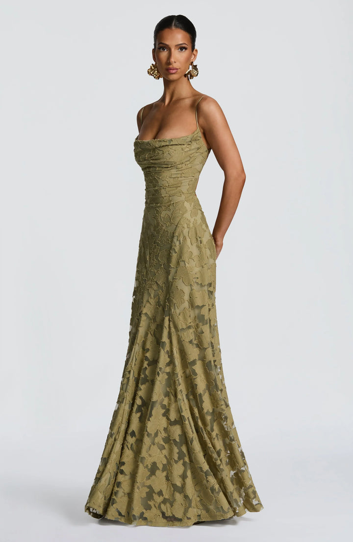 Liorne | Elegante Maxi Jurk Met Open Rug