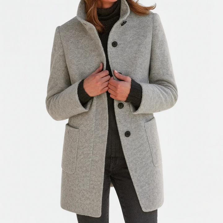 Victoria | Comfortabele Damesjas met Hoge Kraag