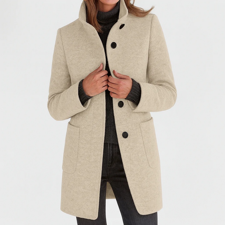 Victoria | Comfortabele Damesjas met Hoge Kraag
