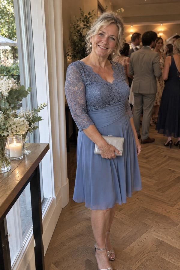 Klantfoto van Patricia Williams in de kanten jurk